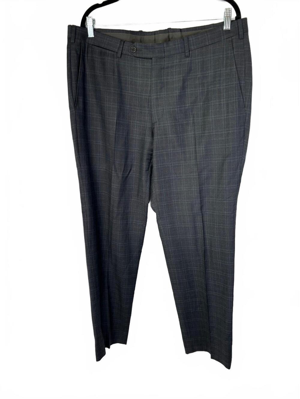 Ermenegildo Zegna Men's Wool Suit Pants Mila US 40 (EU 7-56R) Gray Plaid